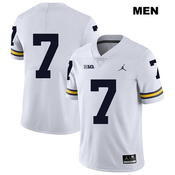 Men's NCAA Michigan Wolverines Khaleke Hudson #7 No Name White Jordan Brand Authentic Stitched Legend Football College Jersey LS25U03RF